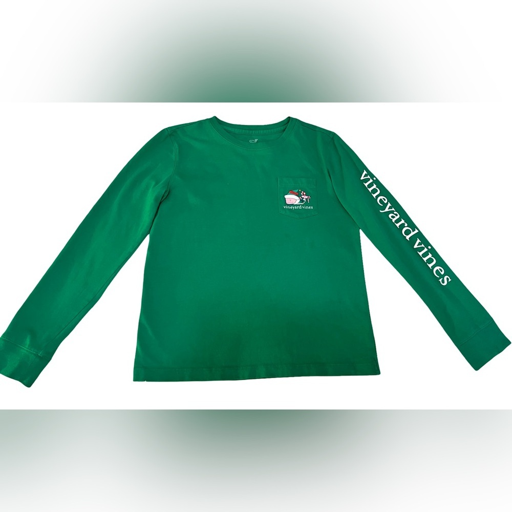 VINEYAR VINES Boys' Merry Christmas Santa Whale Long-Sleeve Pocket Tee
